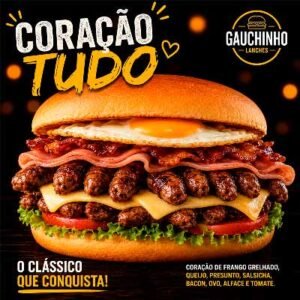 Lanches de Coração de Frango